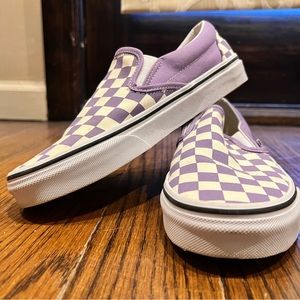 Vans lavender checkered Classic Slip-On